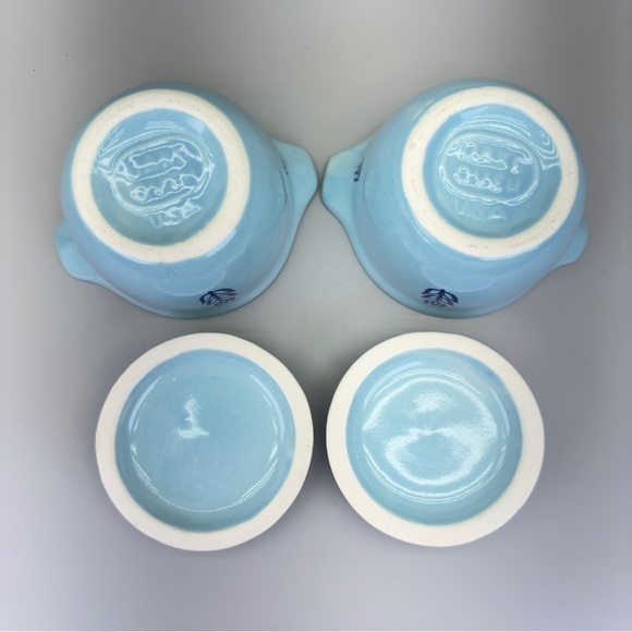Vintage Cronin Blue Tulip Mini Casseroles - Picture 8 of 9